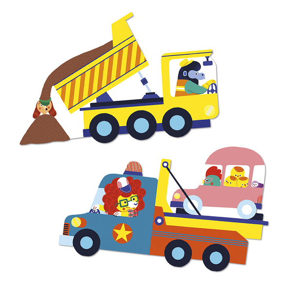 Zestaw kreatywny - książeczka z naklejkami Pojazdy, dla dzieci, 18 m+, Janod