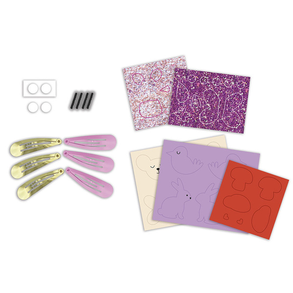 Zestaw kreatywny do tworzenia biżuterii Brokatowe spinki dla dzieci, 5 lat+, Janod