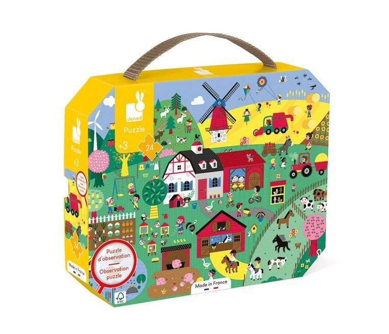 Puzzle obserwacyjne Farma Janod 24 elementy
