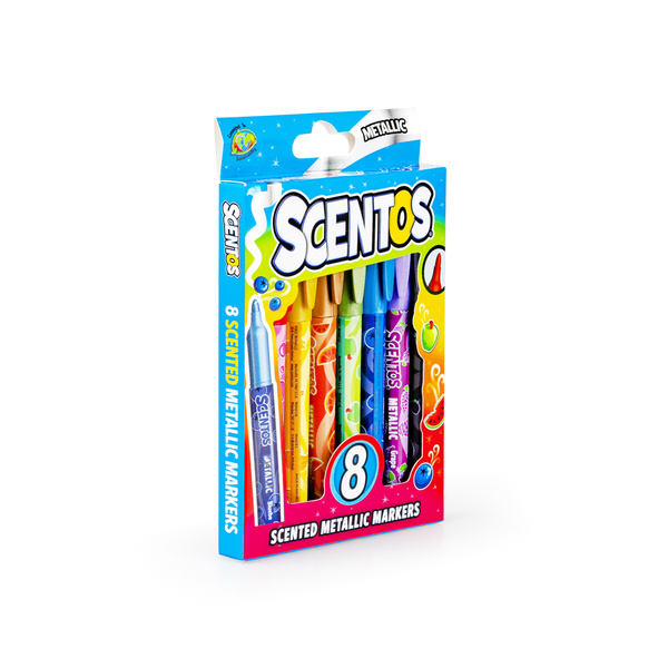 Pachnące markery - metaliczne, zestaw 8 szt., dla dzieci, 3 lata+, Scentos