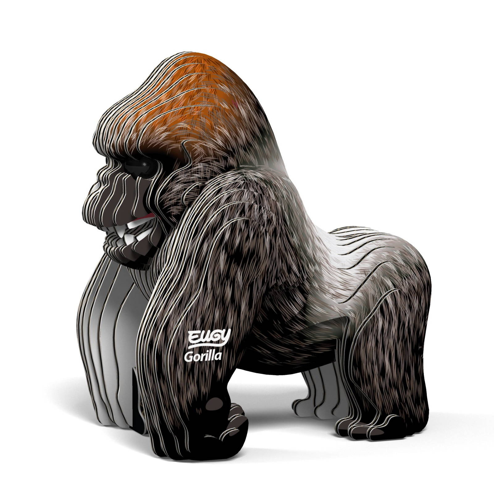 Puzzle 3D Goryl Eugy ekologiczny model czarno-srebrny