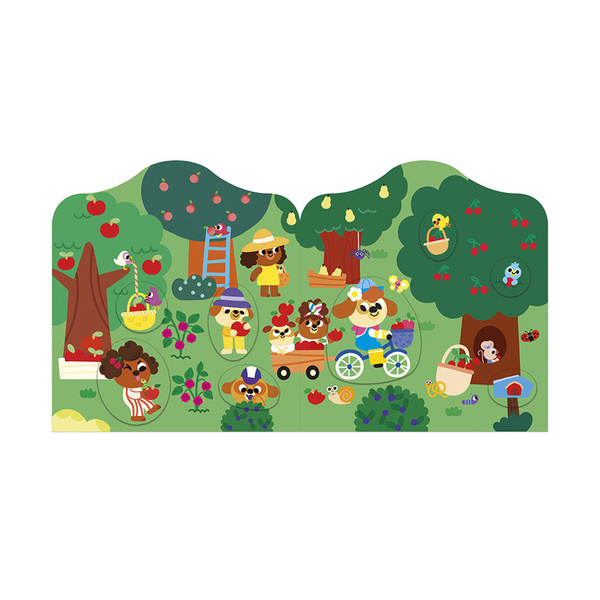 Zestaw kreatywny - książeczka z naklejkami Ogród , dla dzieci, 18 m+, Janod