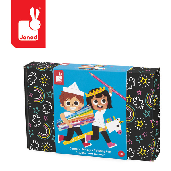 Zestaw kreatywny - Przybory do kolorowania, kredki, flamastry, 3 lata+, Janod