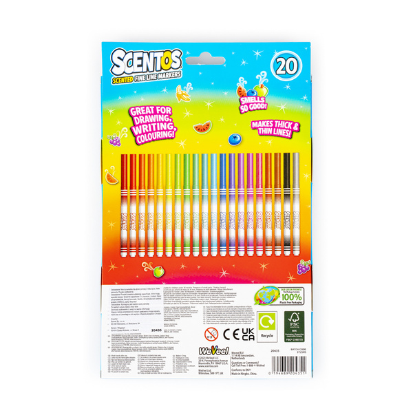 Pachnące Flamastry - kolorowe, zestaw 20 szt., dla dzieci, 3 lata+, Scentos
