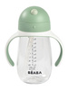 Butelka - kubek niekapek tritanowa ze słomką 300 ml Sage green, Beaba