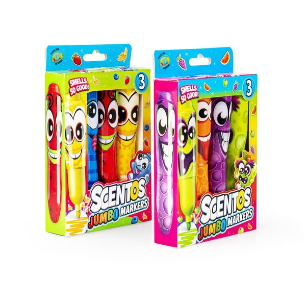 Pachnące Markery - Śmieszne Minki, zestaw 3 szt., 3 lata+, Scentos
