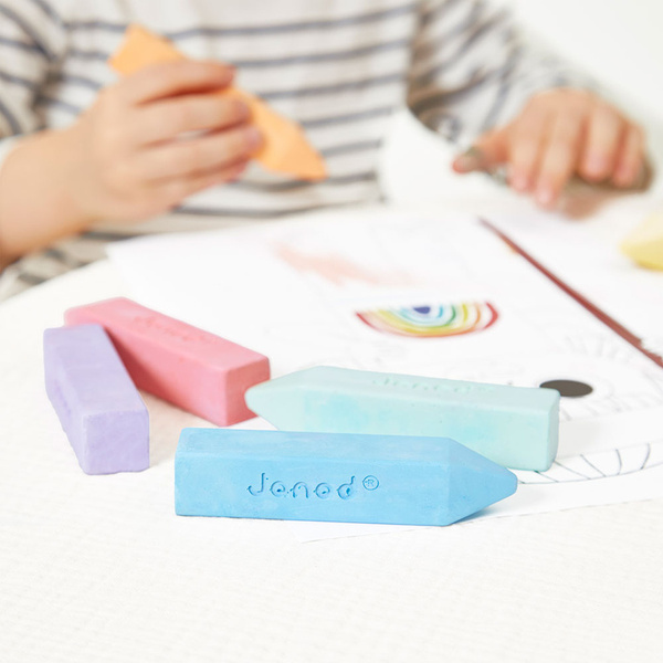 Zestaw kreatywny - Kreda chodnikowa 6 kolorów, dla dzieci, 3 lata+, Janod