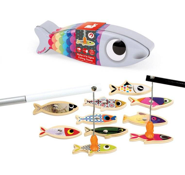 Magnetyczny zestaw do łowienia drewniany Janod kolorowa gra