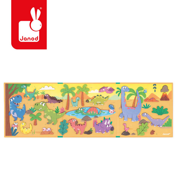 Układanka Magnetyczna Dinozaury Magneti'stories dla dzieci 3+, Janod