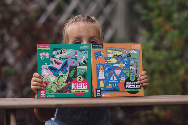 Puzzle magnetyczne 2w1 Środki transportu 20 elementów 4+, Mudpuppy