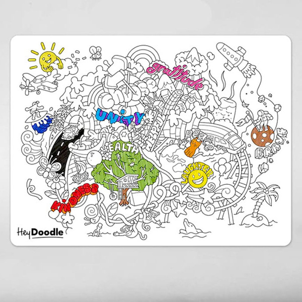 Mata Silikonowa Duża do Kolorowania A3 - Słoneczne Bazgrołki, 3 lata+, HeyDoodle