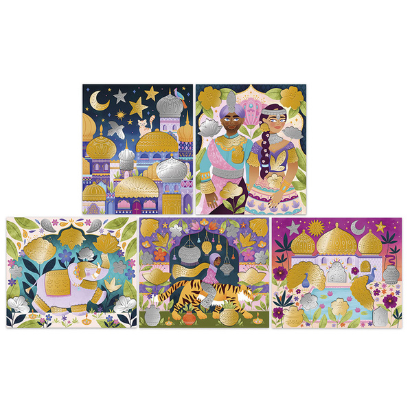 Zestaw kreatywny Metalowe naklejki do wytłaczania Bollywood dla dzieci 7 lat+, Janod