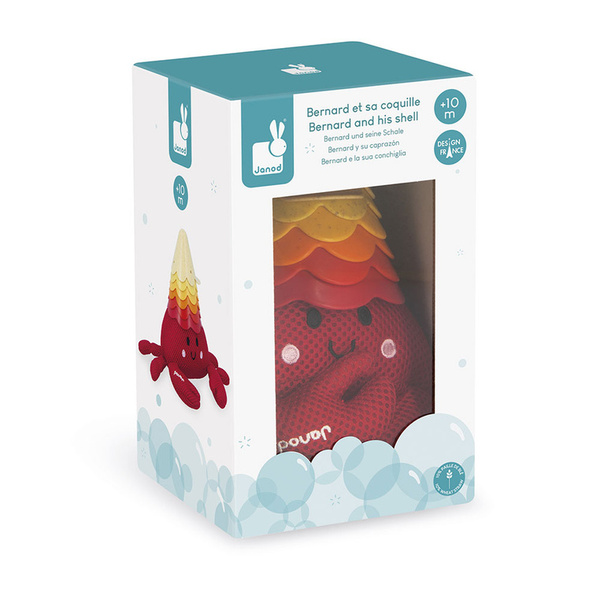 Zabawka do kąpieli - krab z muszelkami, dla dzieci, 10 m+, Janod