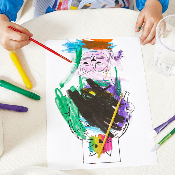 Zestaw kreatywny - Kredki żelowe 10 kolorów, dla dzieci, 3 lata+, Janod