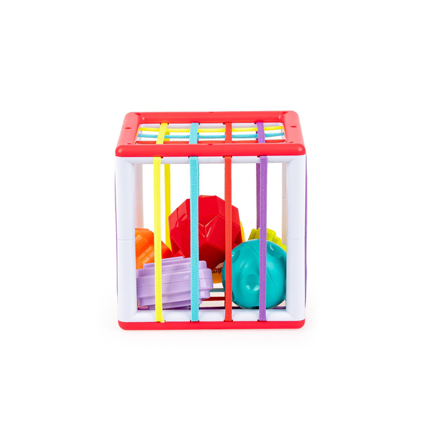 Zabawki sensoryczne-  Kostka Pełna Kształtów dla dzieci 6m+, TuliFun, Dumel