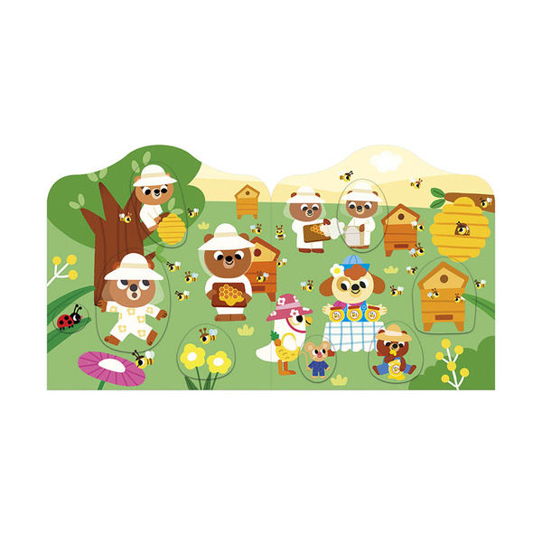 Zestaw kreatywny - książeczka z naklejkami Ogród , dla dzieci, 18 m+, Janod