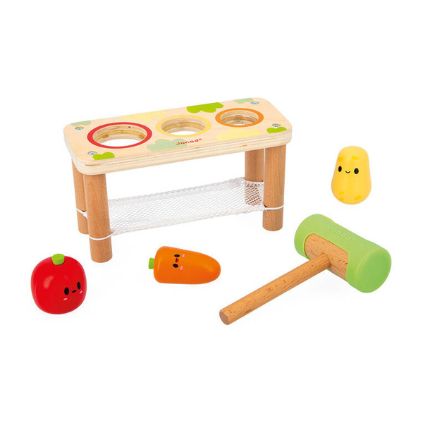 Drewniana przebijanka Warzywa Farma 12m+, Janod
