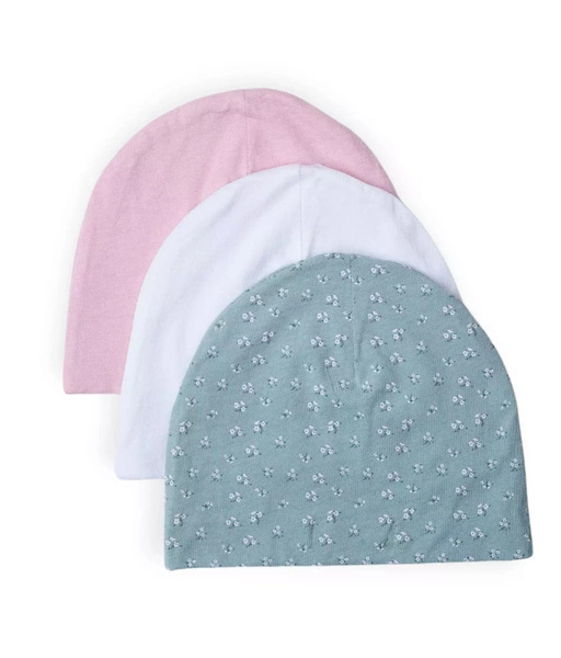 Sinsay Czapka dziewczęca gładka i w serduszka, 3-pak
