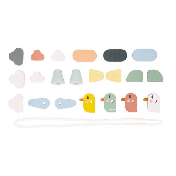 Nawlekanka z drewnianymi ptaszkami Sweet Cocoon dla dzieci 2 lata+, Janod