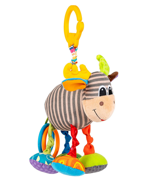 Zawieszka do wózka Łoś Alek z wibracją i gryzakiem, 0 m+, Balibazoo