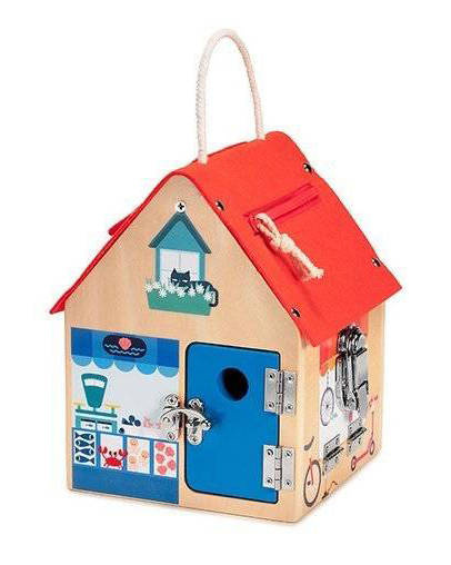 Drewniany domek manipulacyjny Lilliputiens dla dzieci 3+ zabawka edukacyjna