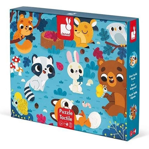 Puzzle sensoryczne 20 elementów Leśne zwierzęta, Janod