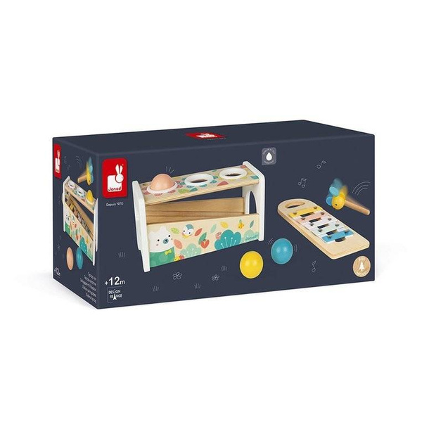 Drewniane cymbałki z kulodromem Pure 12 m+, Janod