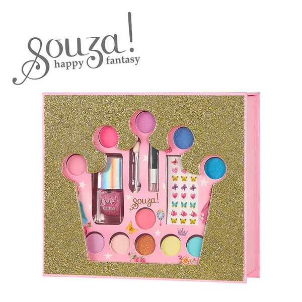 Szkatułka z kosmetykami do makijażu dla dzieci zestaw 15 el. Korona, 4 lata+, Souza!