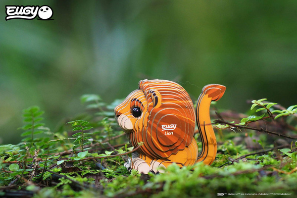 Układanka Puzzle 3D Lew - zestaw kreatywny dla dzieci 6 lat+, Eugy