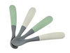Zestaw 4 łyżeczek silikonowych 4 m+ Mineral grey/Sage green, Beaba