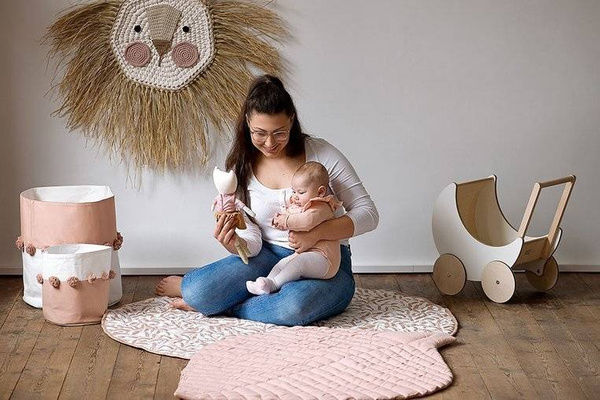 Mata do zabawy z bawełny organicznej w kształcie liścia Leaf Mat Sea Shell, Toddlekind