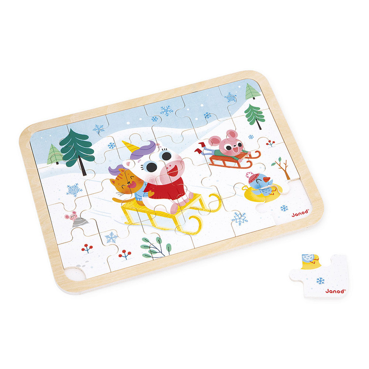 Puzzle drewniane Góry Janod edukacyjne dla dzieci 3 lata+