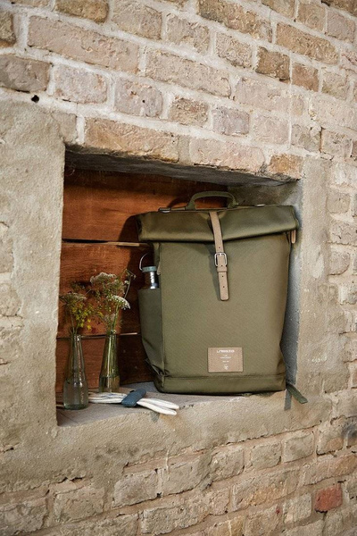 Green Label Plecak dla mam z akcesoriami Rolltop Backpack Olive, Lassig