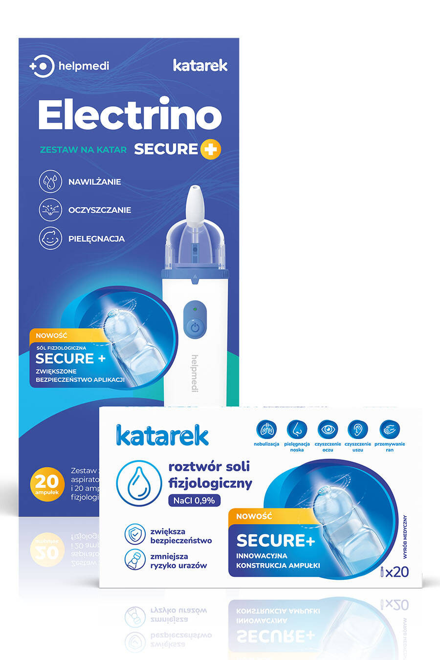 Zestaw aspirator kataru HelpMedi Electrino Secure+ biały