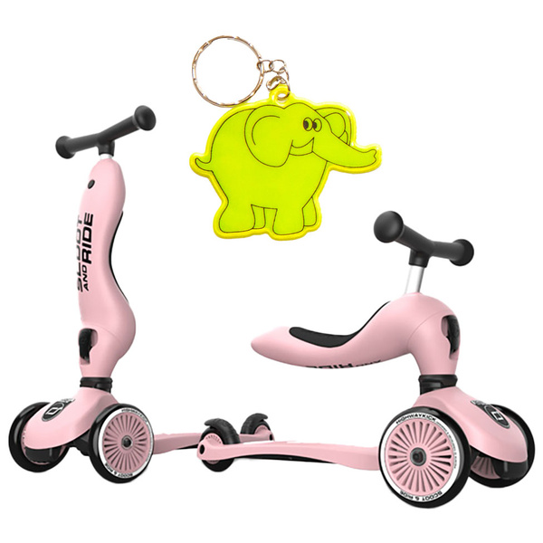 Scoot and Ride HK1 2w1 jeździk i hulajnoga dla dzieci 1-5 lat, kolor: Rose