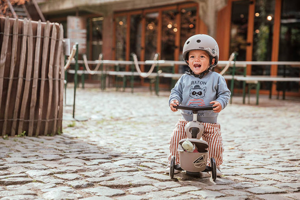 Scoot and Ride HK1 Lifestyle 2w1 jeździk i hulajnoga dla dzieci 1-5 lat, kolor: Brown Lines