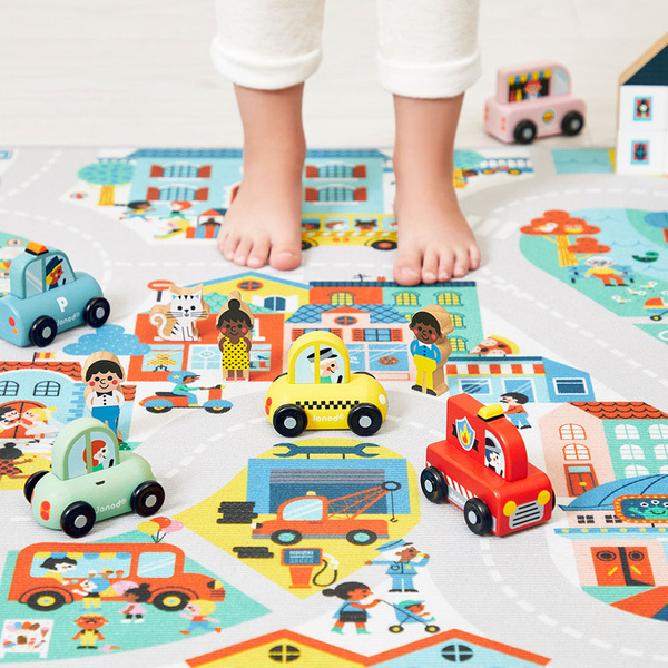 Mata edukacyjna / dywan z drogą Miasto Cross Roads, 2 lata+, Janod