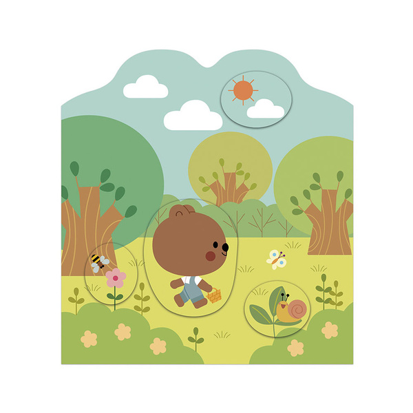 Zestaw kreatywny - książeczka z naklejkami Las, dla dzieci, 18 m+, Janod