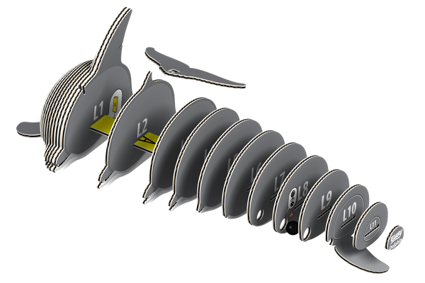 Układanka Puzzle 3D Delfin - zestaw kreatywny dla dzieci 6 lat+, Eugy
