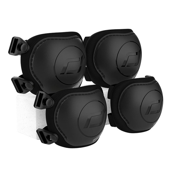 Zestaw: Scoot and Ride Kask dla dzieci 1-5 lat rozm. XXS-S, kolor: Black (czarny) + ochraniacze rozm. XXS