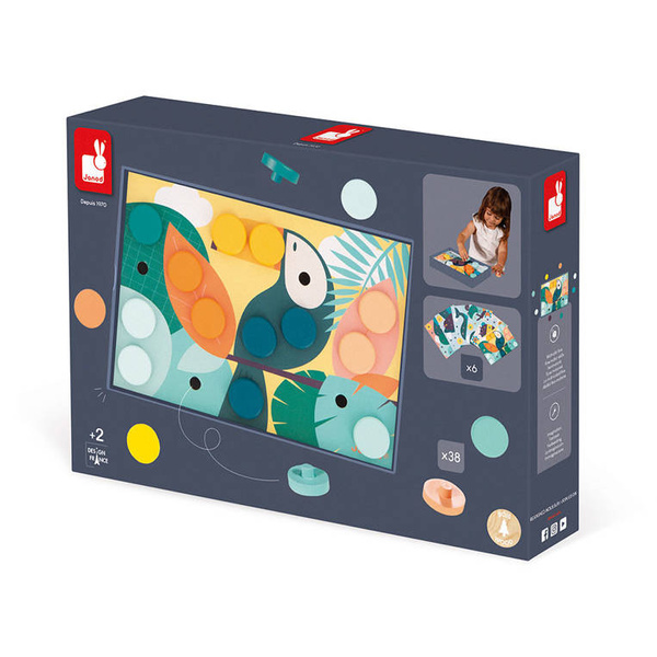 Układanka pierwsza drewniana mozaika 2+, Janod