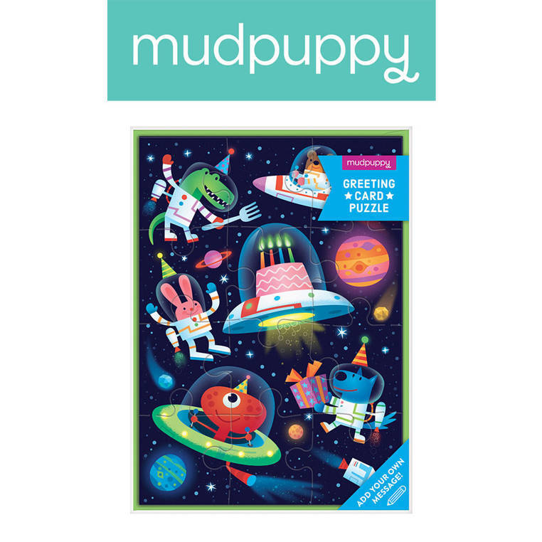 Puzzle-kartka Kosmos Mudpuppy - koperta i kartka