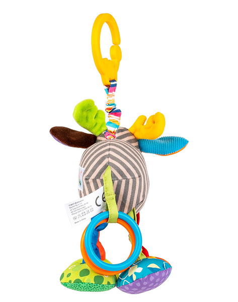 Zawieszka do wózka Łoś Alek z wibracją i gryzakiem, 0 m+, Balibazoo