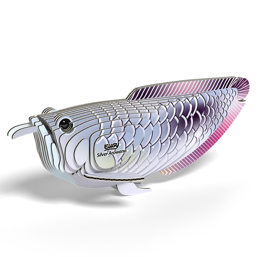 Arowana srebrna Eugy srebrny model ryby ekologiczna zabawka