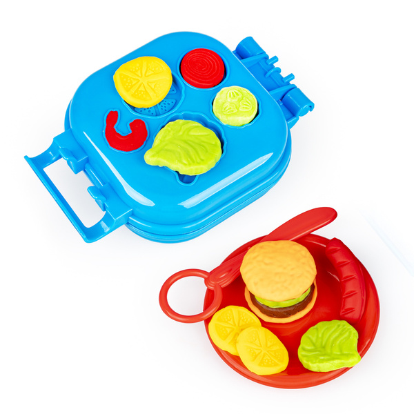 Ciastolina Burger Grill - zestaw 12 szt., dla dzieci, 3 lata+, Scentos