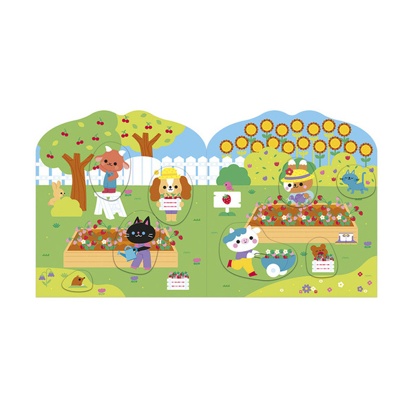 Zestaw kreatywny - książeczka z naklejkami Wieś, dla dzieci, 18 m+, Janod