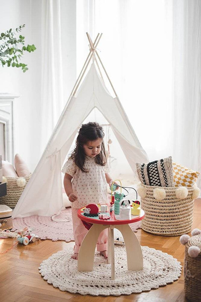 Stolik edukacyjny duży drewniany Baby Forest, Janod