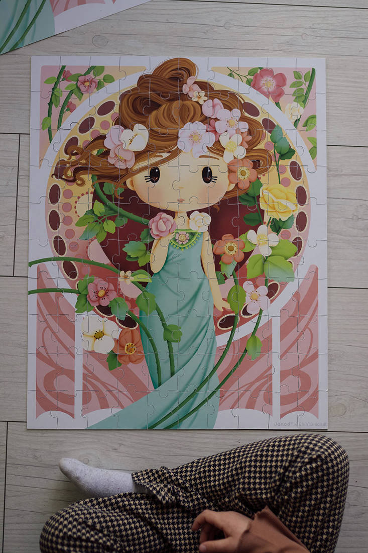 Puzzle 100 elementów Janod artystyczny motyw