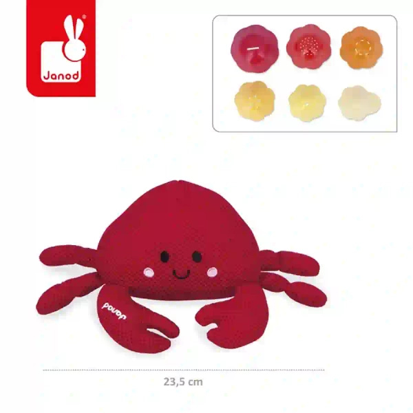 Zabawka do kąpieli - krab z muszelkami, dla dzieci, 10 m+, Janod