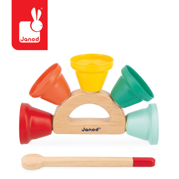 Dzwoneczki janczary Gioia - drewniany instrument muzyczny, 18 m+, Janod